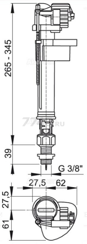 Впускной клапан для унитаза ALCAPLAST (A17-3/8) - Фото 2